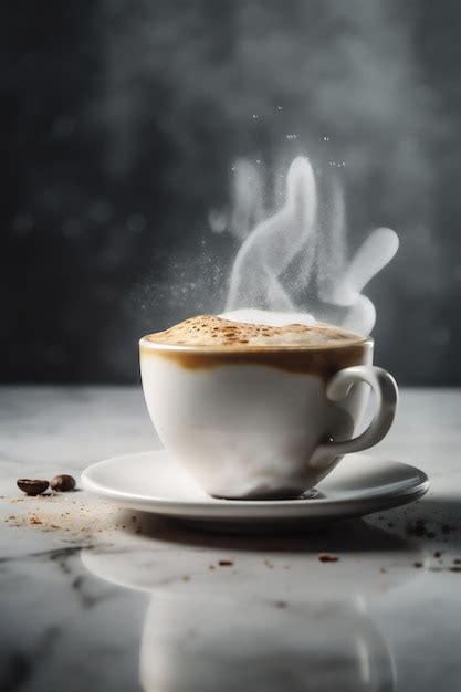 Premium Ai Image A Cup Of Coffee With Steam Rising From The Top