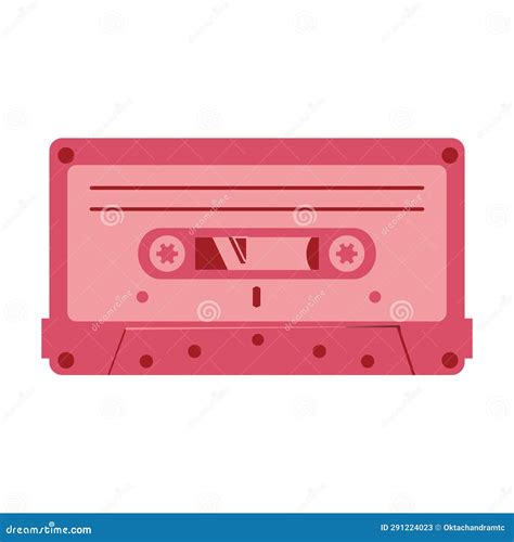 Cassette Tape Music Icon Image Vector Illustration Design Pink Color Retro Design Elements