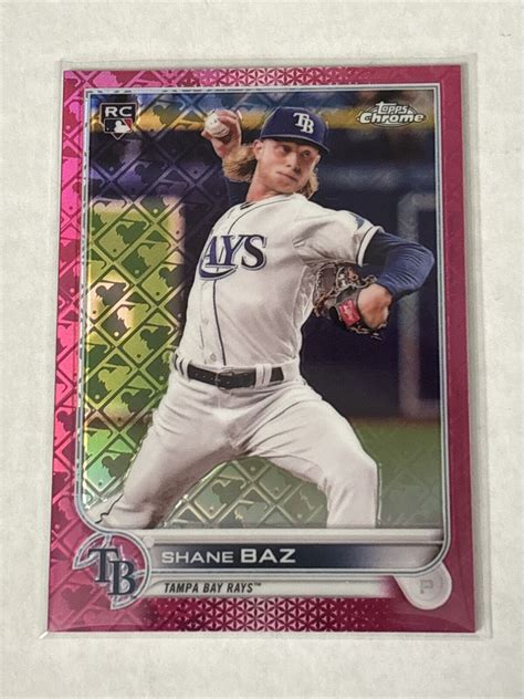 2022 Topps Chrome Logofractor 8 Shane Baz Pink Refractor 199 Rookie