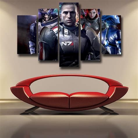 Mass Effect Captain Shepard Portrait War Hero Game 5pc Poster Prints Poster Prints Video Game