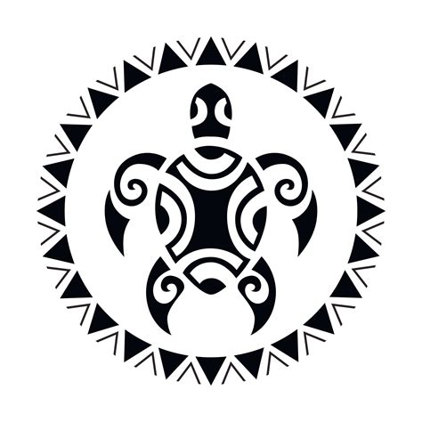 Sea Turtle Round Circle Ornament Maori Style Tattoo Sketch 10450367 Vector Art At Vecteezy