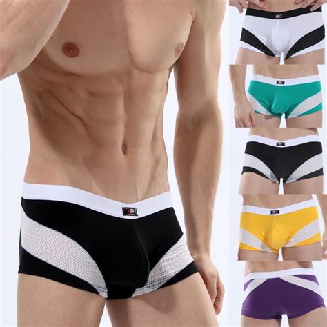 2016 Man Comfortable Brand WJ Underwear Bulge Mesh Shorts Sexy Nylon