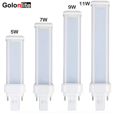 Lâmpada led golonlite g24 11w 9w 7w 5w 4 pinos 2 pinos g24