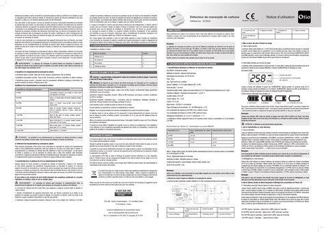 Mode demploi Otio 522023 Détecteur de monoxyde de carbone