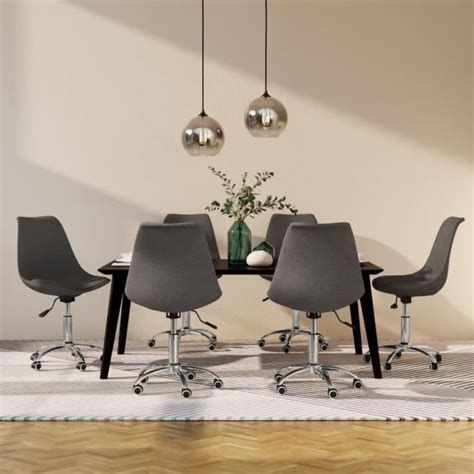 VidaXL Chaises pivotantes de salle à manger 6 pcs Gris foncé