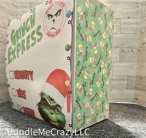 Grinch Express Box Template For Gift Boxes 10 5 X 10 5 X 5 5 Etsy