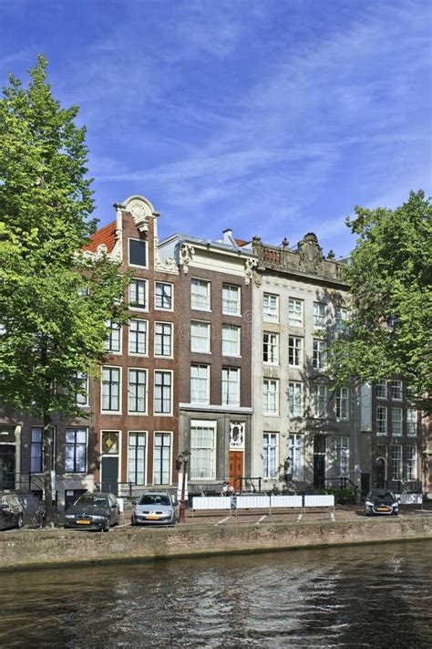 Ancient Gabled Mansions In Historical Canal Belt Amsterdam