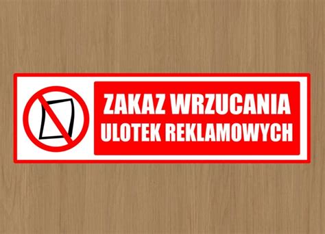 Naklejka Zakaz Wrzucania Ulotek Reklamowych Reklam