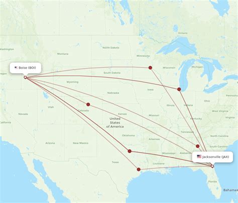 All Flight Routes From Boise To Jacksonville Boi To Jax Flight Routes