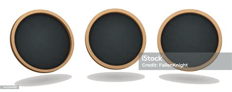 A Set Of Round Chalkboards From Different Angles Stock Illustration