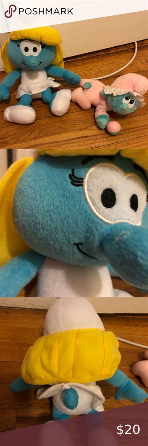 Bundle Of Smurfs Plushies Smurfette Vintage Baby Smurf Smurfette