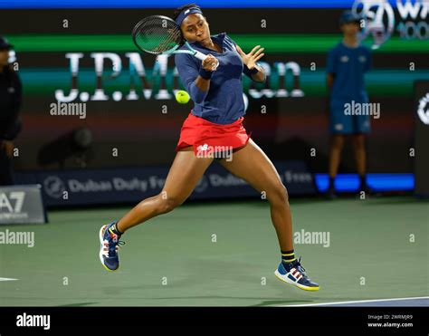 Coco Gauff USA In Action At The 2024 Dubai Duty Free Tennis