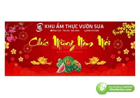 Backdrop Tết Cổ Truyền Mừng Năm Mới, Thiết Kế Corel 4 - Free.Vector6.com