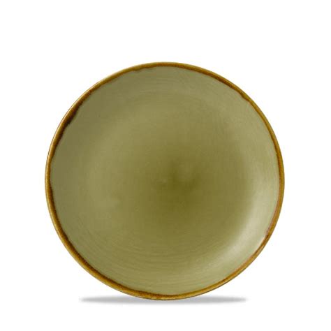 ASSIETTE COUPE PLATE ROND VERT PORCELAINE Ø 16 5 CM HARVEST DUDSON