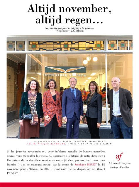 Newsletter Novembre Alliance Fran Aise De La Haye