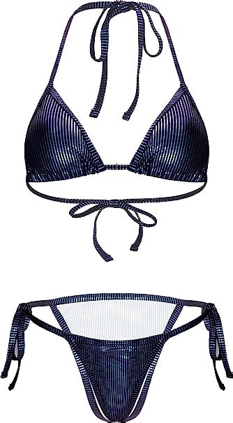 Aislor Damen Micro Bikini Set Zweiteilige Badeanzug Bh Mit Brustpolster