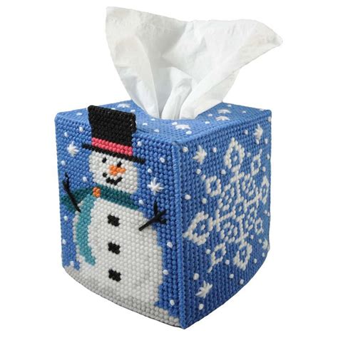 Herrschners Snow Much Fun Tissue Box Plastic Canvas Kit Plastic