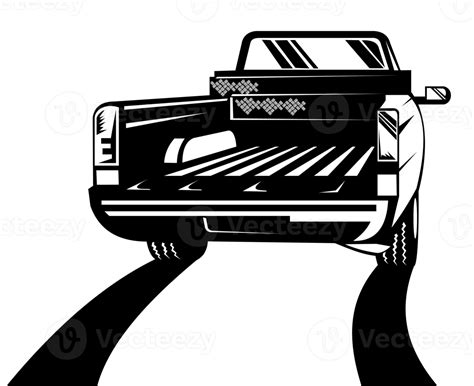 Pickup Truck Rear Retro Png