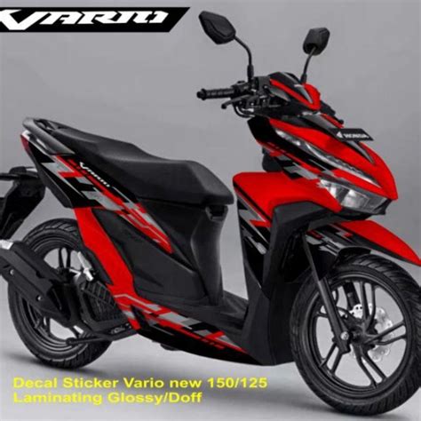 Jual Decal Vario New 125 150 Merah Grafis Silver Shopee Indonesia