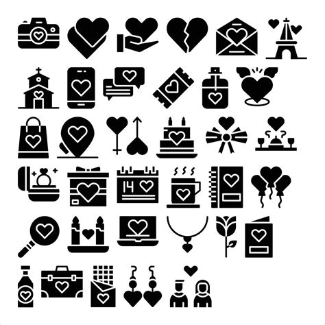 Valentine Day Vector Icon Pack For Download 23253567 Vector Art At Vecteezy