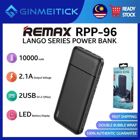 Remax RPP 96 Lango Series 10000mAh PowerBank Shopee Malaysia