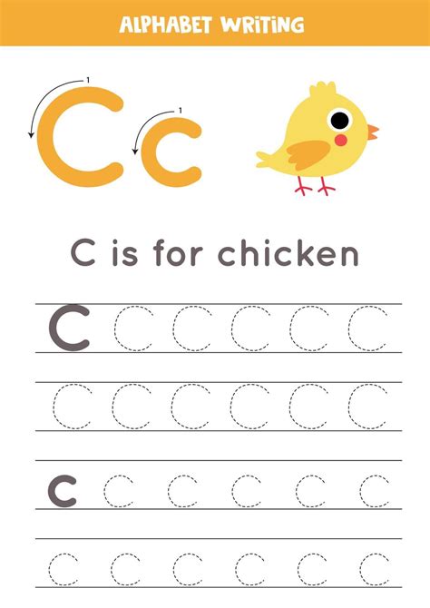 Handwriting Practice With Alphabet Letter Tracing C 2171388 Vector