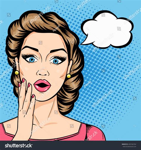 Vector Woman Shocked Face Open Mouth Stock Vector Royalty Free