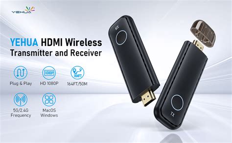 HDMI Wireless Transmitter And Receiver 165FT 50M YEHUA 5G 2 4GHz