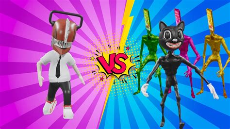 Team Siren Head Iphone Vs Cartoon Cat Vs Level Up Boss Chainsaw Man