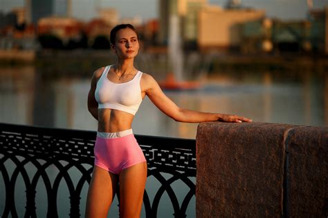 Wallpaper Sportswear Women Outdoors White Tops Brunette River