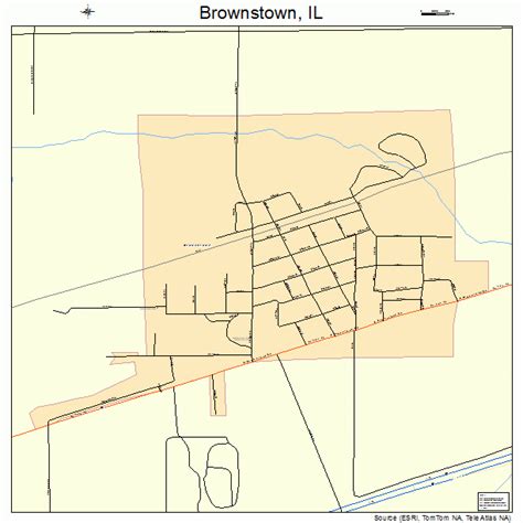 Brownstown Illinois Street Map 1708992