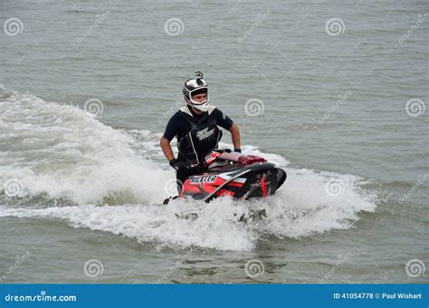 Man Riding Jet Skier In Wet Suit Editorial Stock Photo Image Of