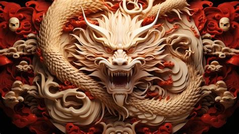 Premium Photo The D Majestic Chinese Dragon Totem Chinese Zodiac Signs