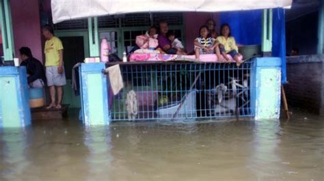 Sungai Citarum Meluap Ratusan Rumah Di Karawang Terendam Banjir Hingga