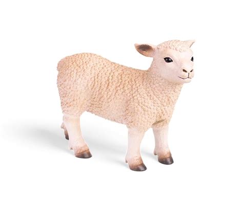 Premium Photo Sheep Plastic Miniature Toy Isolated On White