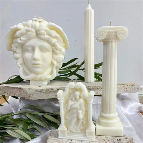 Large Medusa Bust Candle Silicone Mold Geometry Acrylic Candle Mold