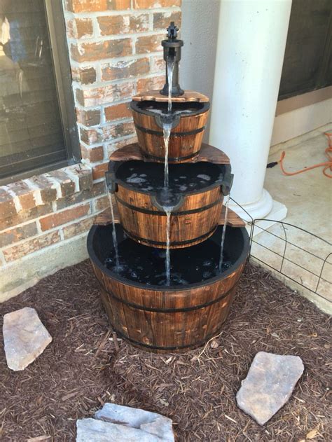 Tier Whiskey Barrel Fountain Whiskey Barrel Fountain Front Yard