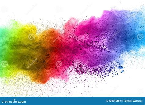 Multicolored Powder Explosion On Black Background Color Dust Splash