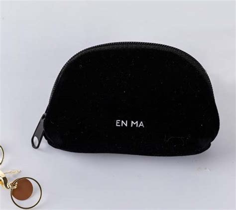 Black Velvet Zipper Pouch For Jewelry