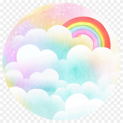 Rainbow with clouds on transparent background PNG - Similar PNG