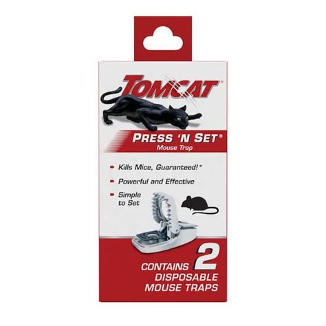 Tomcat Press N Set Mouse Trap Indoor Or Outdoor Use Plastic Spring