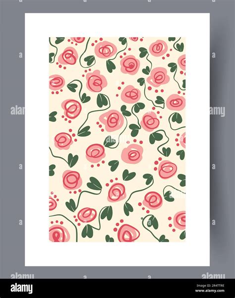 Still Life Aesthetics Floral Wall Art Print Stock Vector Image Art