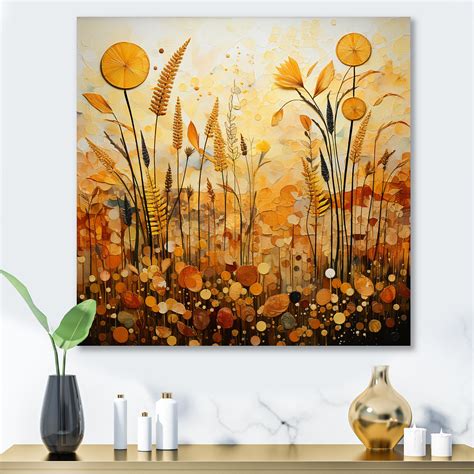 Winston Porter Gold Orange Golden Harvest Abstract Collages Metal