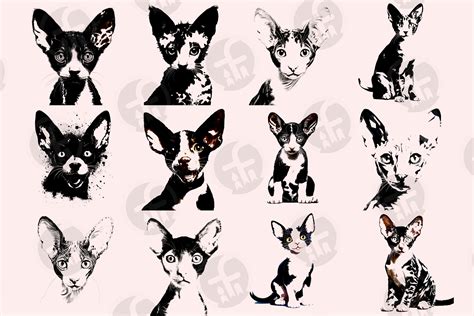 Cornish Rex Cat Svg Bundle 72 Cut Files Curly Coat Feline Etsy