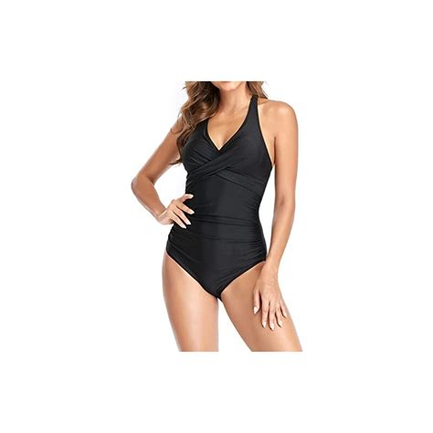 Luadnysin Donna Costume Da Bagno Intero Profondo Scollo A V Halter