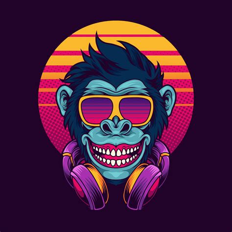 Gaming monkey head 6468783 Vector Art at Vecteezy