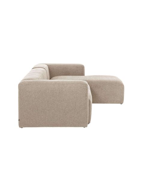 Sof Blok Plazas Chaise Longue Derecho Beige Cm Kave Home Vackart