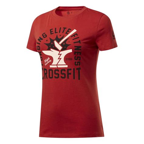 Reebok Damen Crossfit Anvil T Shirt Rot