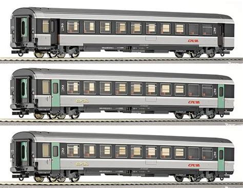 Roco Set Of 3 Passenger Cars In Corail Livery EuroTrainHobby