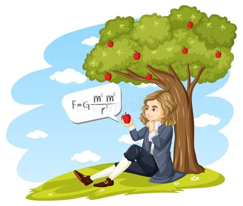 Portrait D Isaac Newton En Style Dessin Anim Illustration De Vecteur